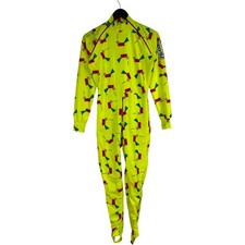 Sportful Ski Suit Vintage Geometric Pattern Bright Yellow Mens Small
