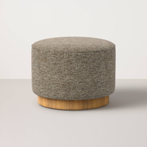 Round ottoman with plinth base - round,