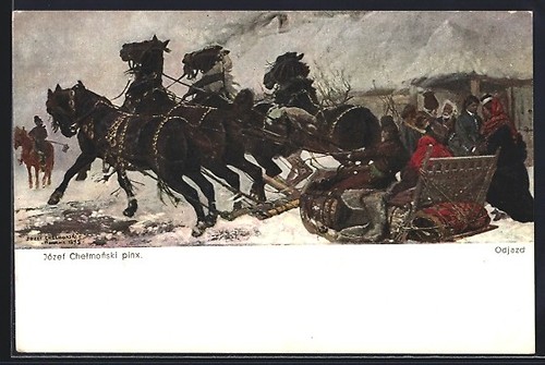 Artists horse drawn sleigh - artists', ak