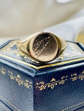 Vintage 9ct Gold Pinky Signet Ring SIZE J 1/2. Dated 1975