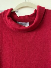 Hobbs Dress M Red Wool Mix Long Sleeves New