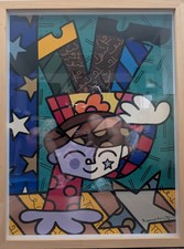 UPSIDEDOWN too Romero Britto Art Print Signed Limited Edition Framed #89 of 100