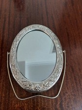 M&S Oval Mirror  With Silver Frame  18x13 Cm