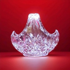 VINTAGE LEAD HAND CUT CRYSTAL BASKET 1960's