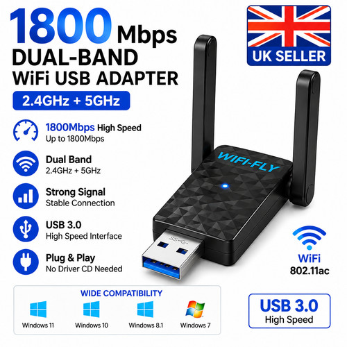 1800mbps usb wifi adapter dual - 1800mbps,