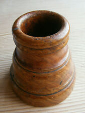 'match or toothpick holder', turned wooden ware, treen. pen holder? 7.5 cm, VGC 