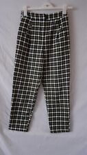 Ladies Black/White/Yellow Check Trousers. Size 8. 26'' Leg. Topshop.