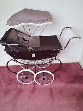 Girls Silver Cross Chatsworth Rose Dolls Pram With Sun Canopy and Apron, BROWN