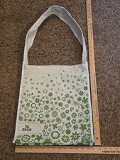 Canvas Slice Making Memories Tote Bag Shoulder Green White 16" X 14" X 3"