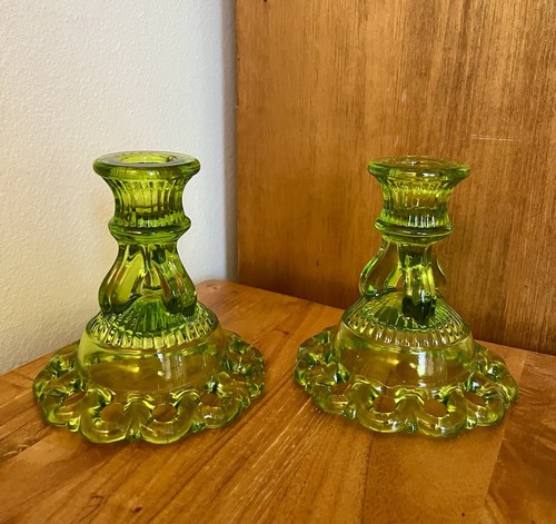 Westmoreland glass candlestick - glass,