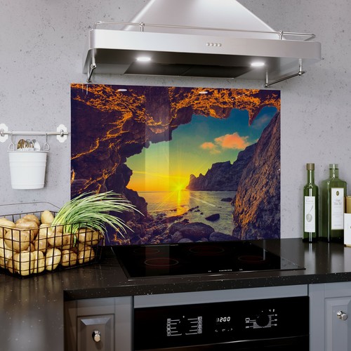 Glass splashback kitchen - splashback,