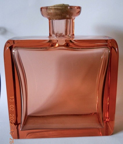 Large art deco heavy - amber, cut