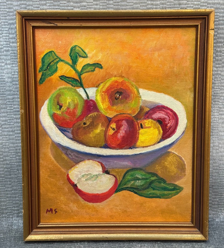 Naive folk art oil - art, painting