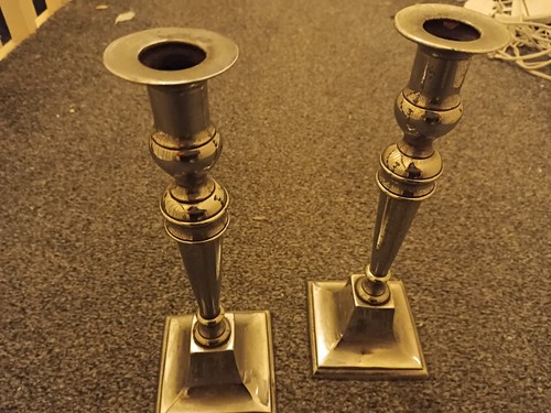 Brass candestick pair - brass,