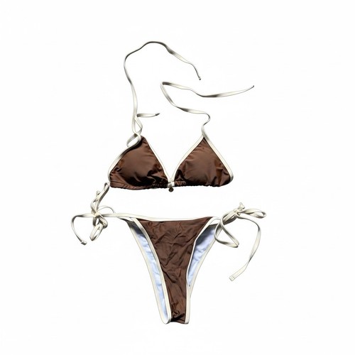 Brown cream trim - cream,