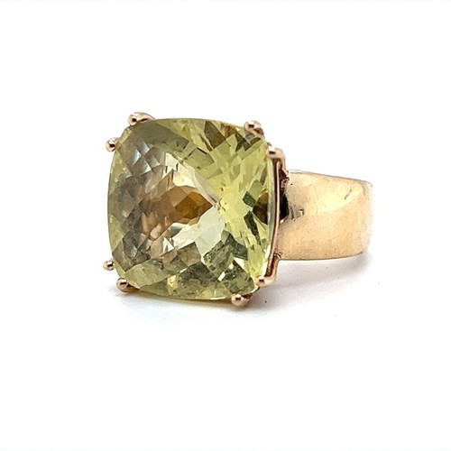 9ct gold lemon quartz ring - 9ct,