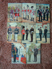 8 Card Set No 36 Military Postcards UNIFORMS OF THE ROYAL MARINES. Mint cond.