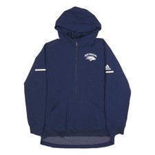 ADIDAS Mens Navy Blue Nevada Hoodie Jacket L Polyamide Plain Zip Hooded