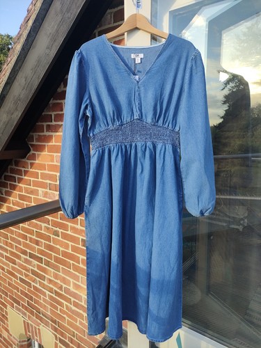 Debenhams blue denim neck - blue, v-neck