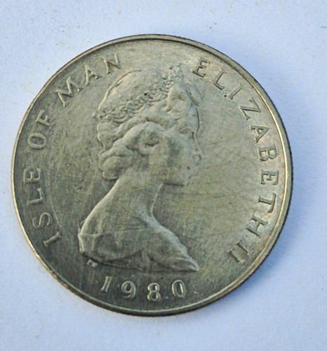 Isle man 1980 coin queen - isle,