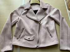 Girls Pink Faux Suede/ Moleskin Biker Jacket.  Matalan. 10 years. VGC