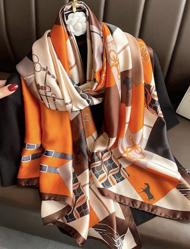 Large silk like scarf - silk-like, scarf(180