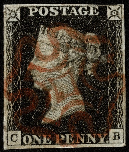 Stamp penny black - black, 1840