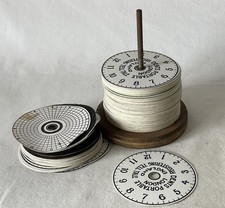 Vintage Dent Watchman Recording Clock Paper Disk Refills & Carbon & Wooden Spool