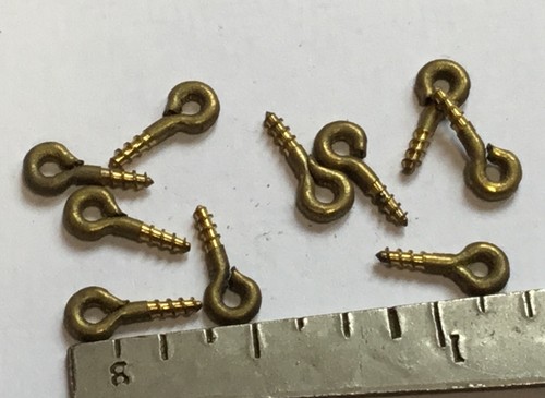 Solid brass screw eyes - brass,