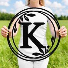 Metal Monogram Wreath Sign