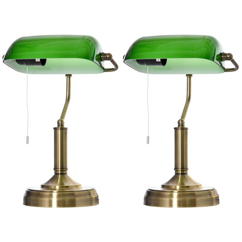 Homcom banker table - table, lamps