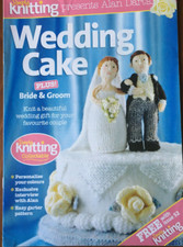 KNITTING PATTERN Alan Dart Wedding cake with bride and groom Display Gift Sirdar