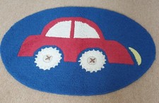 Next 'Beep Beep' Car Pattern Children's Nursery Rug - Oval 60x88 cm - 100% Wool