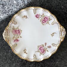 Royal Crown Derby  Pinxton roses handled cake plate VGC