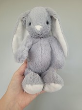 TJM Pure Baby Grey White Bunny Rabbit Comforter soft toy gc