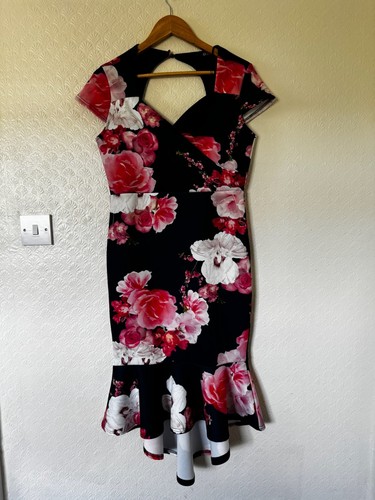 Quiz navy pink floral - navy,