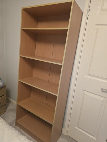 Open beech bookcase display - bookcase,