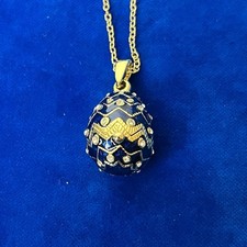Blue Enamel Rhinestone Egg