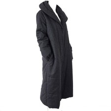 STUNNING WOMENS JIGSAW WOOL MIDI MAXI PUFFER FULL LENGTH COAT CHARCOAL GREY 12