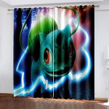 Curtains Eyelet Blackout Opaque Decor Bedroom/Living Room/Door Pokemon PikaPika