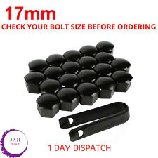20PCS WHEEL NUT BOLT COVER CAPS, BLACK FOR AUDI VW BMW MERCEDES, UNIVERSAL 17mm