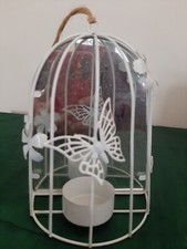 White Metal Bird Cage Tea