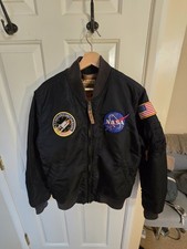 Alpha Industries NASA MA-1 Bomber Jacket Blue, Size Large