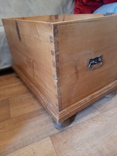 Large Solid Wooden Trunk Chest Rustic Box Vintage Blanket Storage