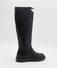 Ladies Charles & Keith Chain Link Cut Out  Accent Knee High Boots