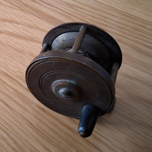 Vintage brass fishing reel - vintage,