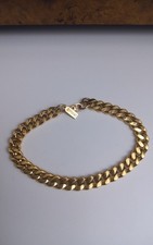 monet gold tone chunky heavy tight link curb chain bracelet 18g