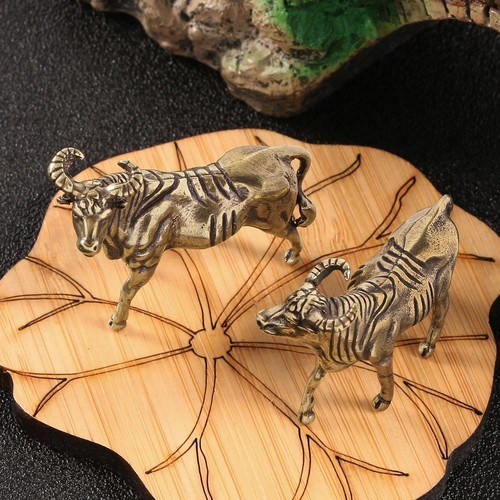 Pieces brass bull figurine - bull,