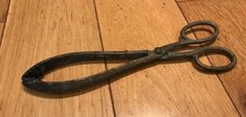 Vintage Brass Fire Tongs Open