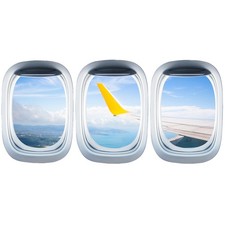 3 Sheets Airplane Window Sticker Aircraft Wall Stickers
